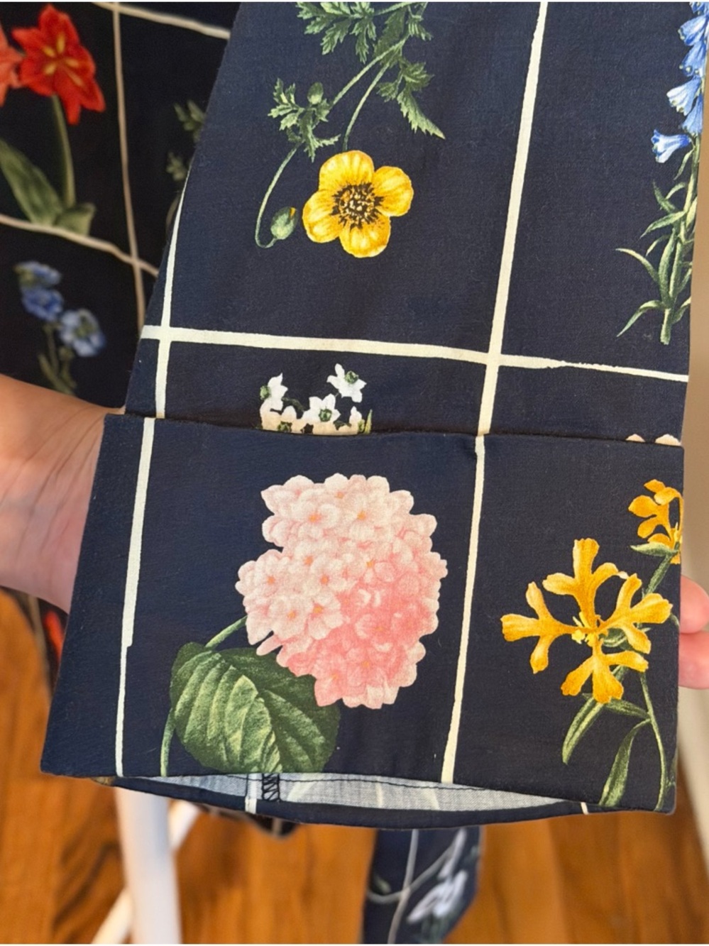 Tuckernuck Navy Floral Grid Shirt Dress - Picture 3 of 3